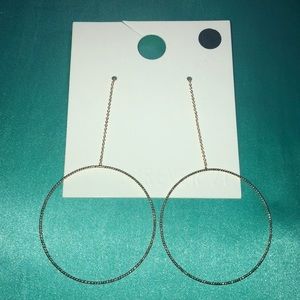 Gold hoop chain earrings